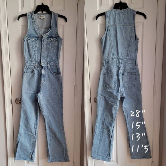 Adolge 70s Sleeveless Denim Jumpsuit 0 - Picture 2 of 11